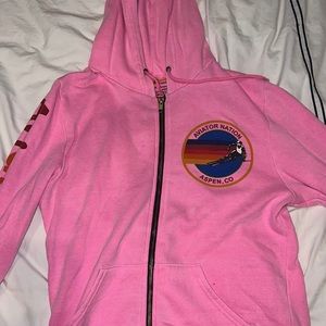 aviator nation zip up hoodie pink